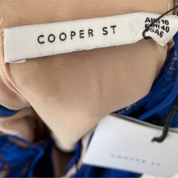 NWT Cooper St Lace Sky Beauty V-Neck Flounce Ruffle Midi Cocktail Dress - Picture 12 of 14